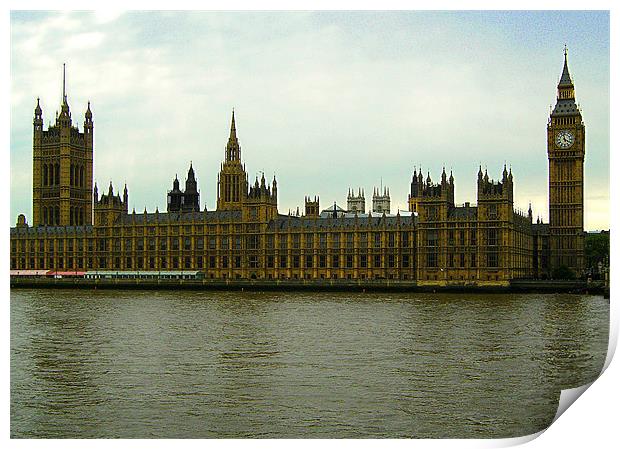 Palace of Westminster from the South Bank Print by Chris Day