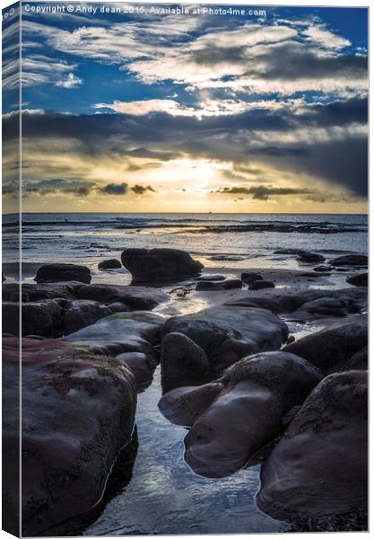  Low tide & sunrise Canvas Print by Andy dean