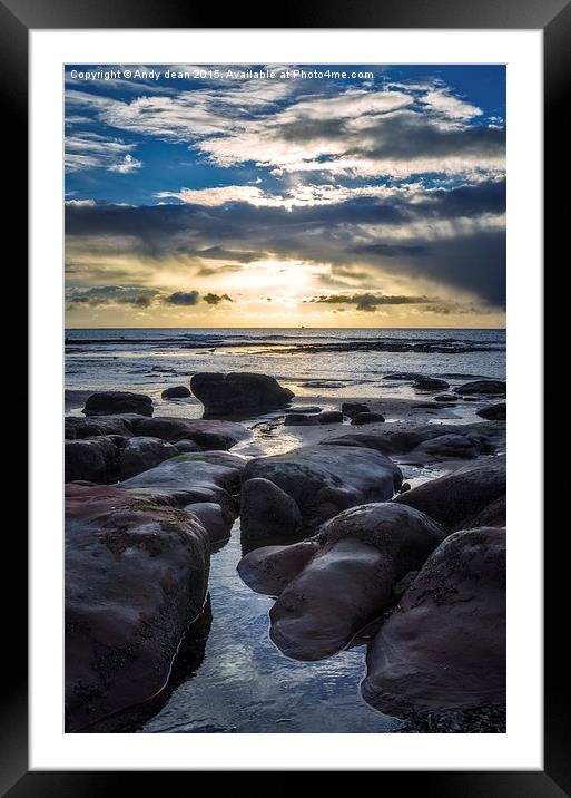  Low tide & sunrise Framed Mounted Print by Andy dean