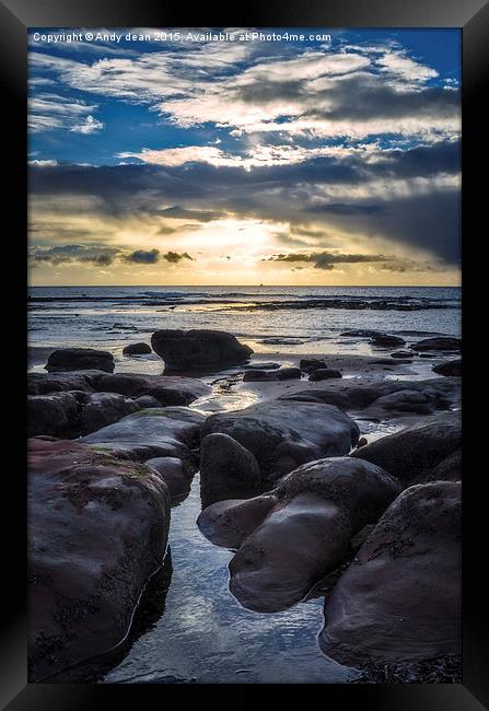  Low tide & sunrise Framed Print by Andy dean