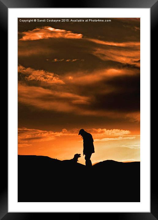  One Man And His Dog (Portrait) Framed Mounted Print by Sandi-Cockayne ADPS