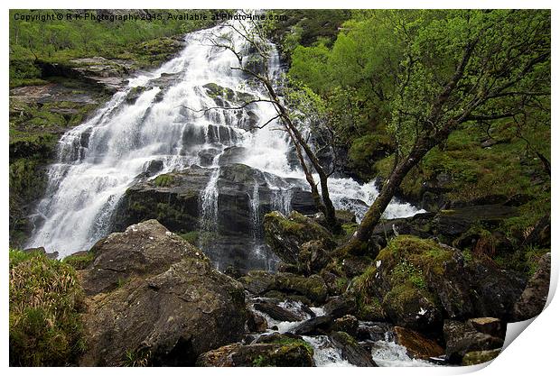  Steall Falls Print by R K Photography