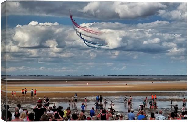 Red arrows out of the clouds Canvas Print by Gerald Robinson