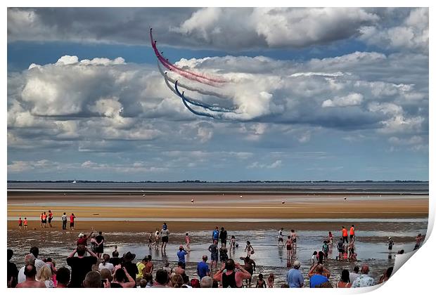 Red arrows out of the clouds Print by Gerald Robinson