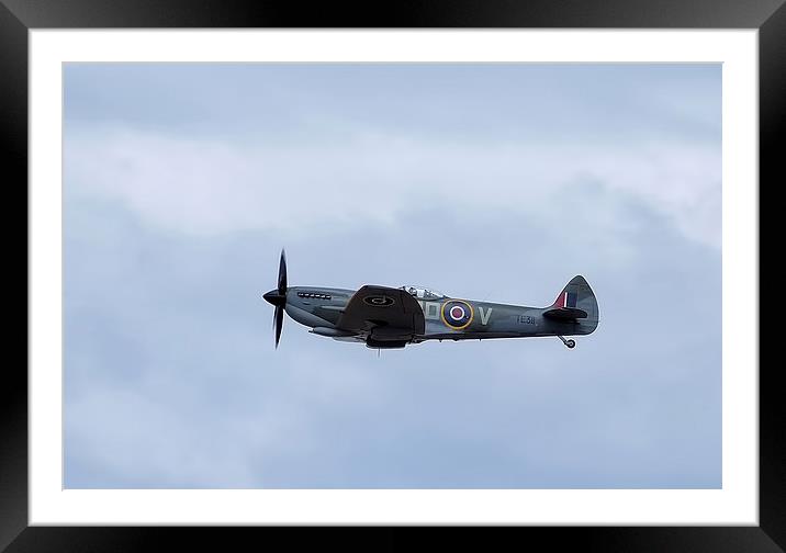  Spitfire in flight Framed Mounted Print by Gerald Robinson