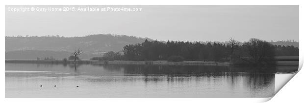  A Panoramic View of the Chew Valley Lakes Print by Gary Horne