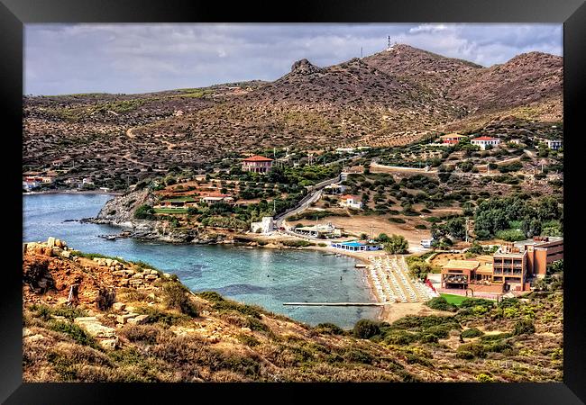 Soúnio Beach Framed Print by Tom Gomez