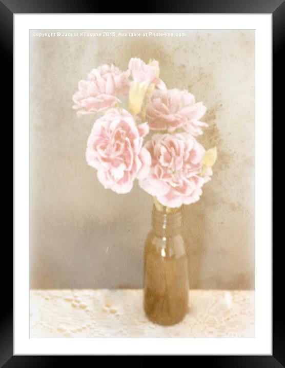  Pink Carnations Framed Mounted Print by Jacqui Kilcoyne