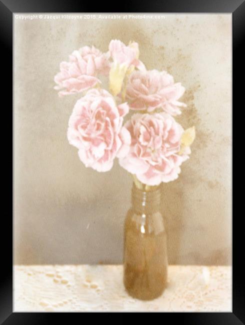  Pink Carnations Framed Print by Jacqui Kilcoyne
