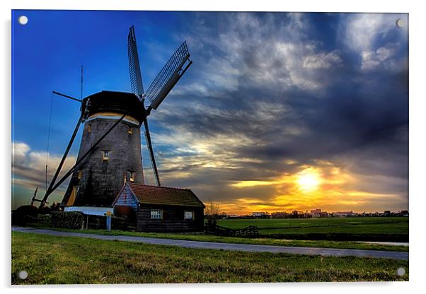  Beautiful sunrise over a windmill Acrylic by Ankor Light