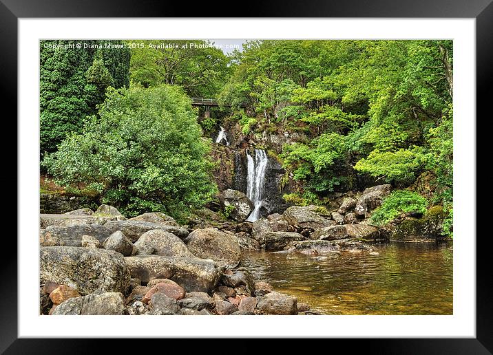  Loch Lomond waterfall Framed Mounted Print by Diana Mower