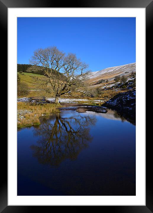 Brecon Beacons during the Winter Framed Mounted Print by Jonathan Evans