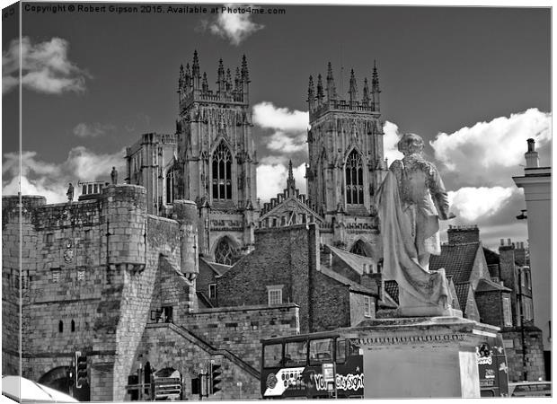  York city minster with Bootham bar Canvas Print by Robert Gipson