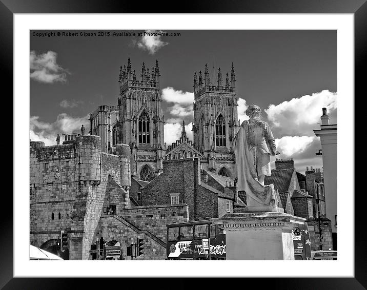  York city minster with Bootham bar Framed Mounted Print by Robert Gipson