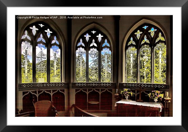 Engraved Church Windows  Framed Mounted Print by Philip Hodges aFIAP ,