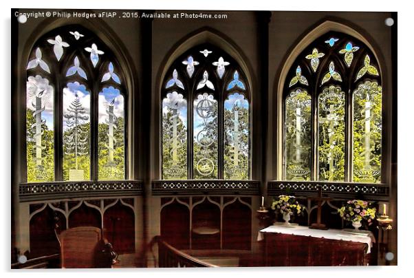 Engraved Church Windows  Acrylic by Philip Hodges aFIAP ,