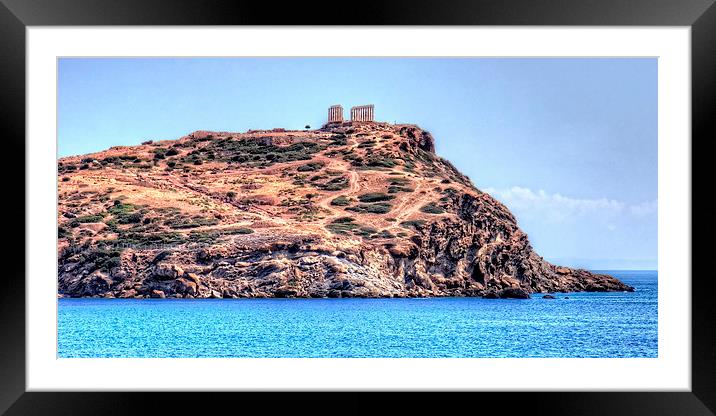 Sanctuary of Sounion Framed Mounted Print by Tom Gomez