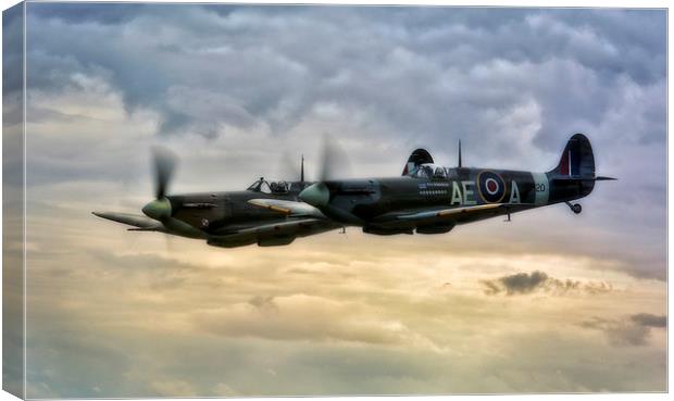  Spitfires (Double trouble) Canvas Print by Jason Green