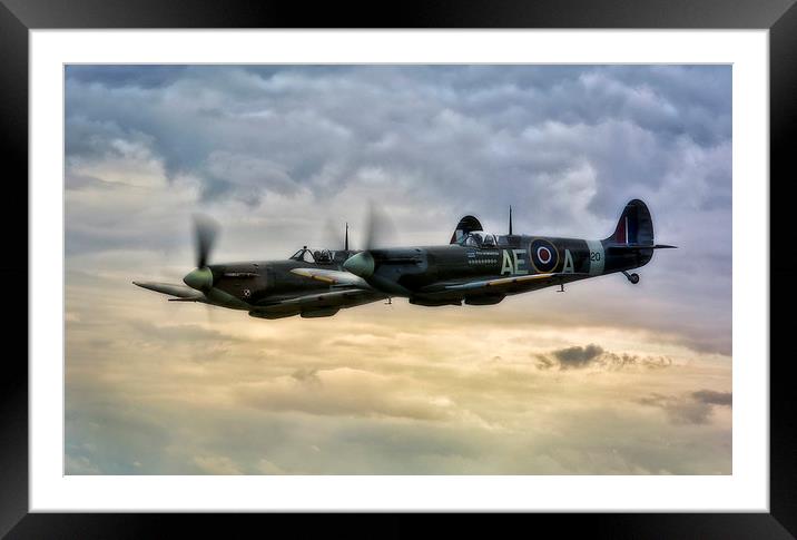  Spitfires (Double trouble) Framed Mounted Print by Jason Green