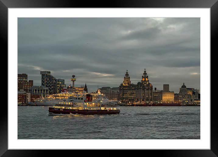  Ferry across the Mersey, Royal Iris Framed Mounted Print by Rob Lester