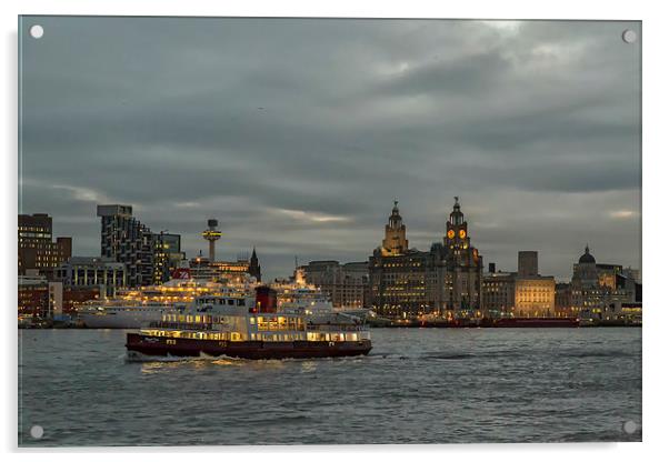  Ferry across the Mersey, Royal Iris Acrylic by Rob Lester