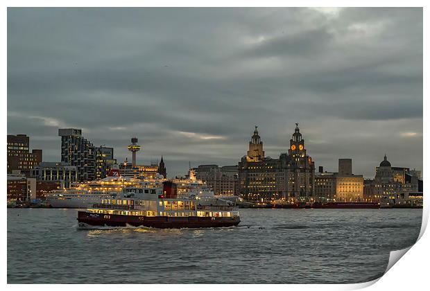  Ferry across the Mersey, Royal Iris Print by Rob Lester