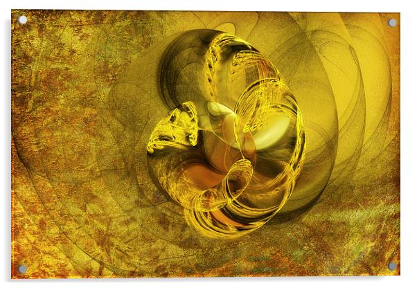 Golden Snake Acrylic by Mary Lane