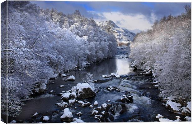 A Scottish river in winter Canvas Print by Gail Johnson