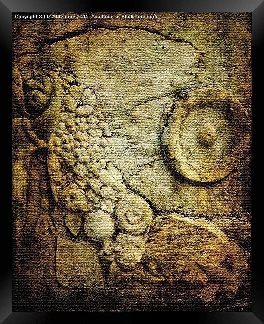 Ancient Stone Carving  Framed Print by LIZ Alderdice