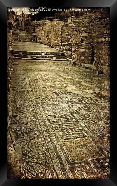 Mosaic Floor in Ephesus Framed Print by LIZ Alderdice