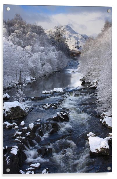 A Scottish river in winter Acrylic by Gail Johnson