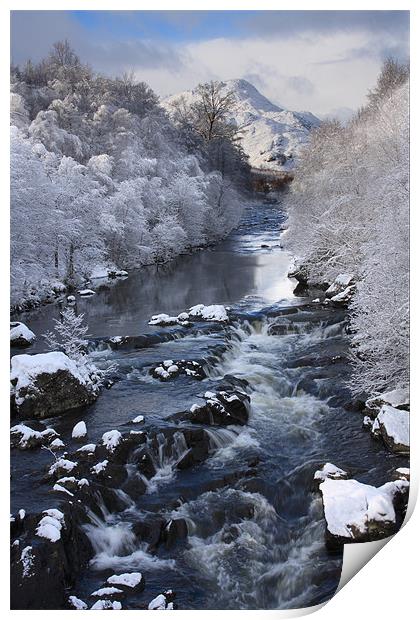 A Scottish river in winter Print by Gail Johnson