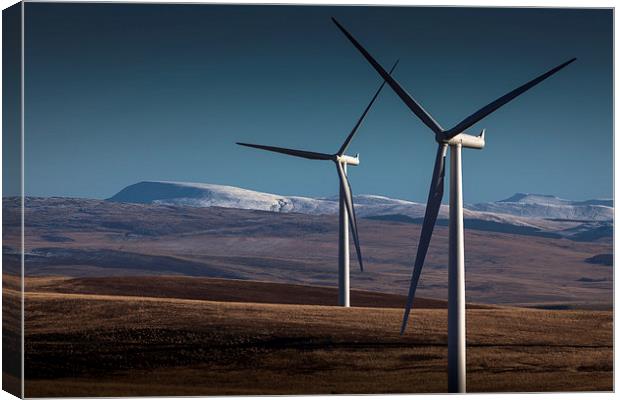  Wind turbines in south Wales Canvas Print by Leighton Collins