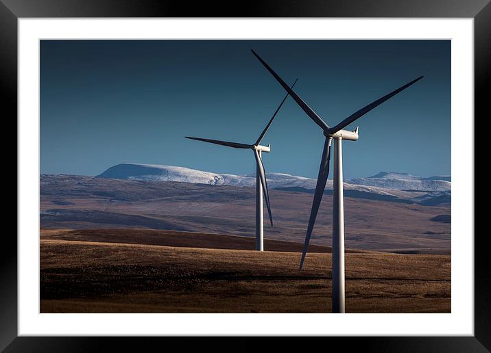  Wind turbines in south Wales Framed Mounted Print by Leighton Collins