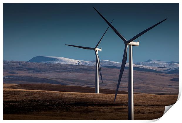  Wind turbines in south Wales Print by Leighton Collins