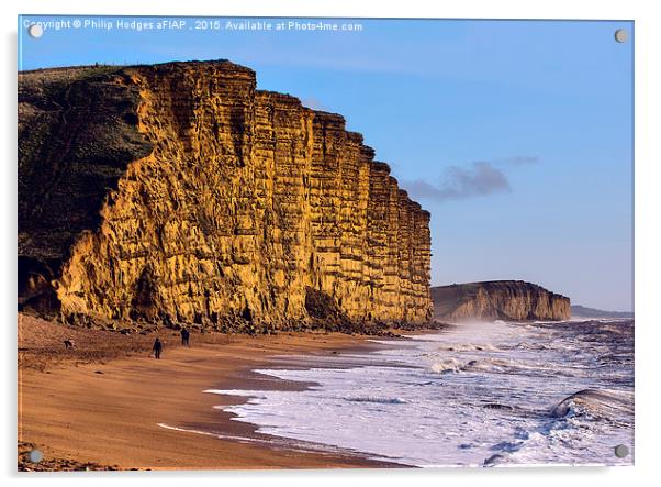   Jurassic Cliffs , Dorset Acrylic by Philip Hodges aFIAP ,