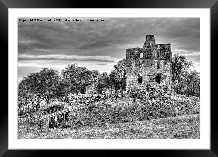  Norham Castle BW 1 Framed Mounted Print by Gavin Liddle