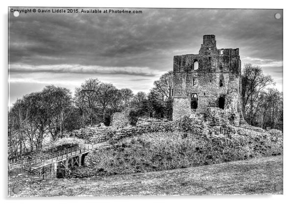  Norham Castle BW 1 Acrylic by Gavin Liddle