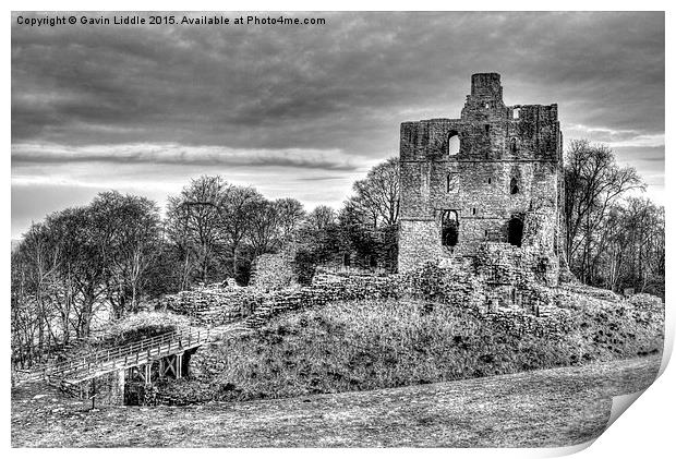  Norham Castle BW 1 Print by Gavin Liddle