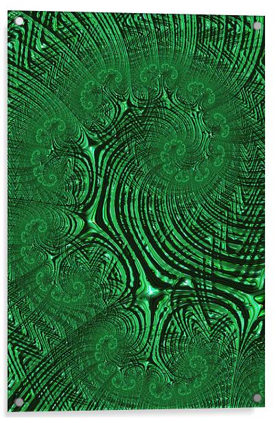 Green Mushrooms Acrylic by Steve Purnell