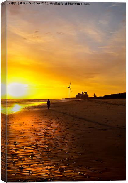  Early morning stroll along the beach Canvas Print by Jim Jones