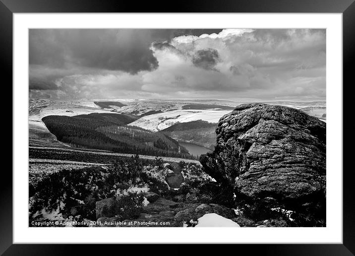 View from Win Hill Framed Mounted Print by Andy Morley