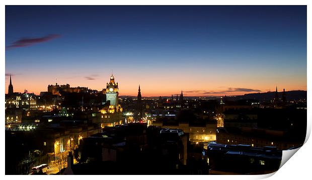  Edinburgh skyline at twilight Print by James Marsden