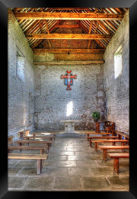 St Peter’s Chapel interior Framed Print by Diana Mower