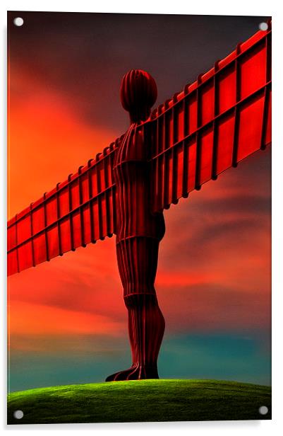 Angel of the north  Acrylic by Robert Fielding