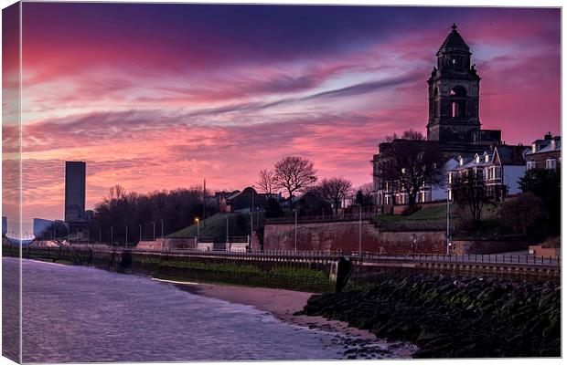  Civic sunrise, Wallasey Canvas Print by Rob Lester