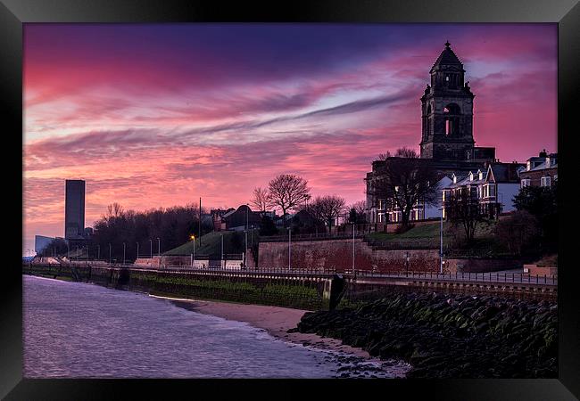  Civic sunrise, Wallasey Framed Print by Rob Lester