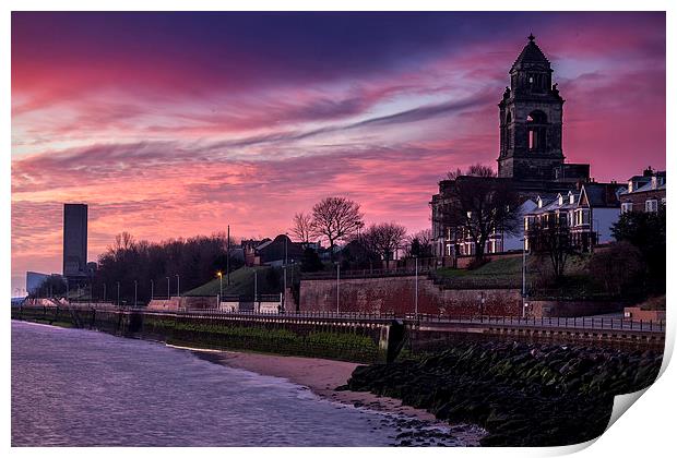  Civic sunrise, Wallasey Print by Rob Lester