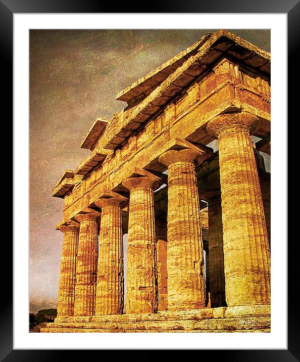 Greek Temple  Framed Mounted Print by Mary Lane