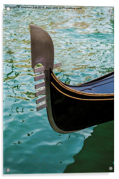 Venice Gondola  Acrylic by Stephen Silk